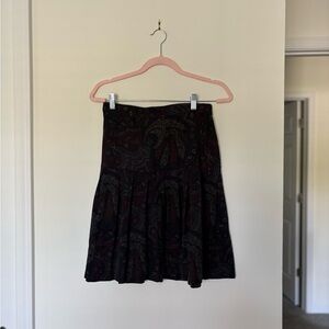 Vintage Whimisigoth Ellen Figg Paisley A-Line Skirt - Black